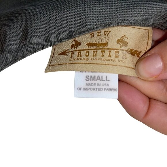 New Frontier Vintage Womens Outfit Two Piece Set Top Skirt Size Medium Green - Picture 6 of 13